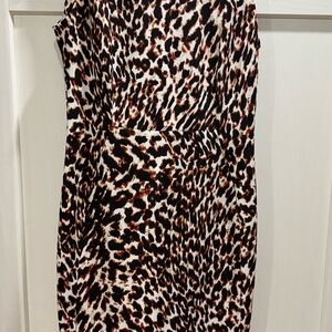Calvin Klein Strapless Animal Print Dress